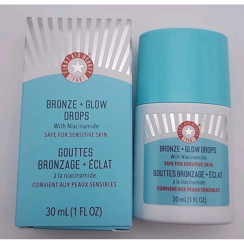 First Aid Beauty Bronze + Glow Drops with Niacinamide 1 Oz 30 mL New in Box NIB